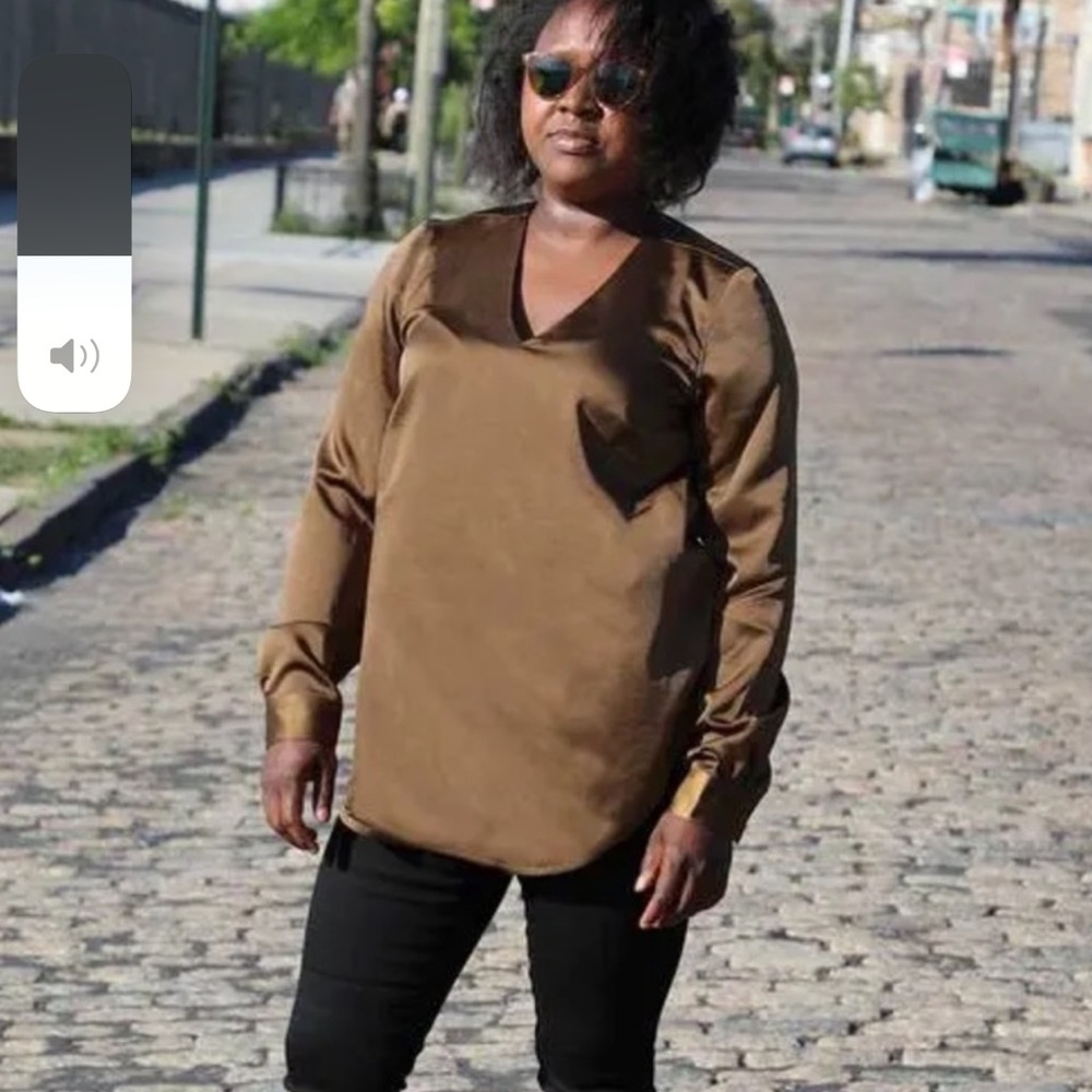NWOT Universal Standard Eva V-Neck Satin Blouse